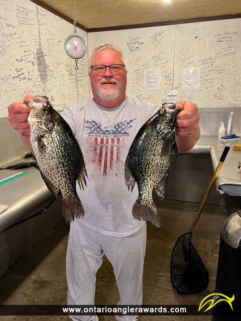 15.25" Black Crappie caught on Wabaskang Lake