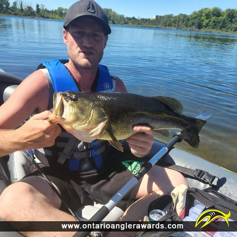 18" Largemouth Bass caught on Westminster Ponds