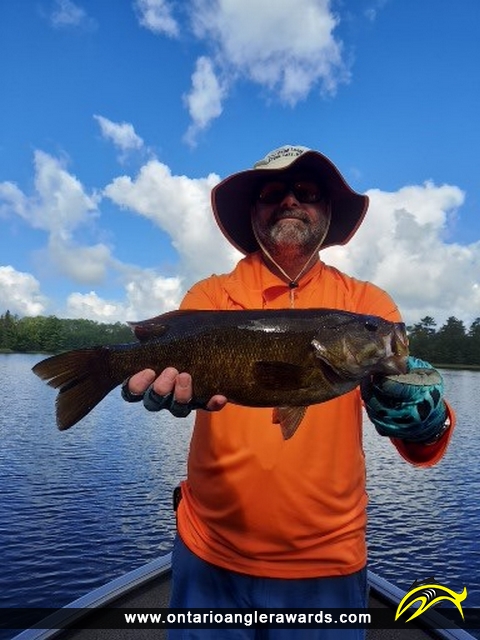 18" Smallmouth Bass caught on Sand Point Lake