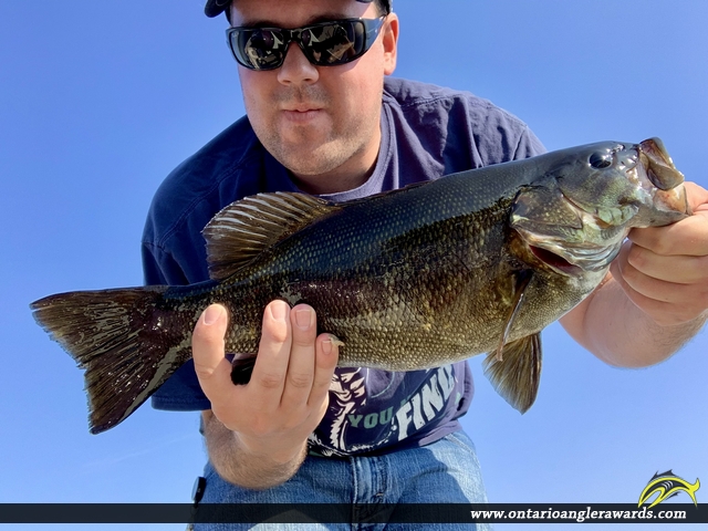 18" Smallmouth Bass caught on Lake Timiskaming
