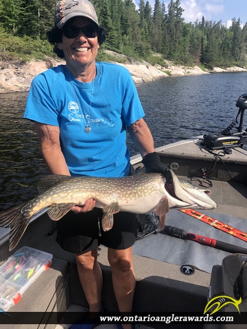 34.75" Northern Pike caught on Winnipeg River 