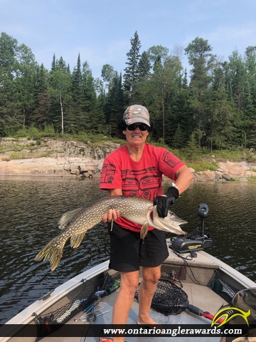 34" Northern Pike caught on Winnipeg River 