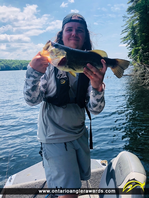 18" Largemouth Bass caught on Bighawk Lake
