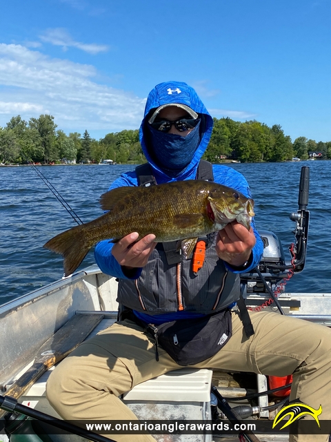 19" Smallmouth Bass caught on Pigeon Lake
