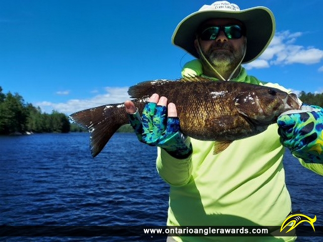 18" Smallmouth Bass caught on Sand Point Lake