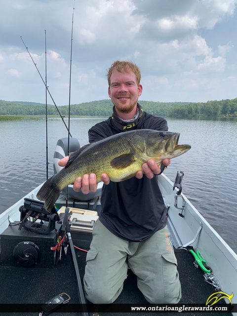 20" Largemouth Bass caught on Baptiste lake 