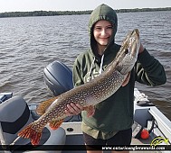 35" Northern Pike caught on Lake of the Woods