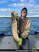 35" Northern Pike caught on Bay of Quinte 
