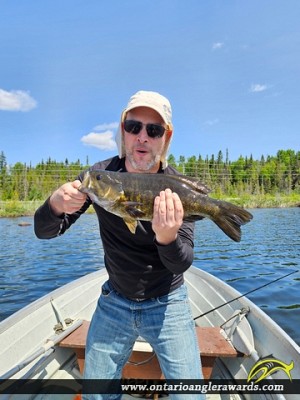 19" Smallmouth Bass caught on Borden Lake