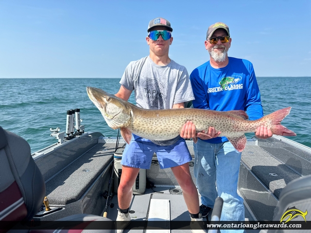 53.5" Muskie caught on Lake St. Clair