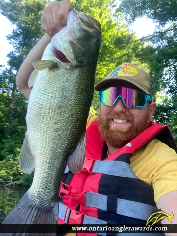 22" Largemouth Bass caught on Lake Lisgar