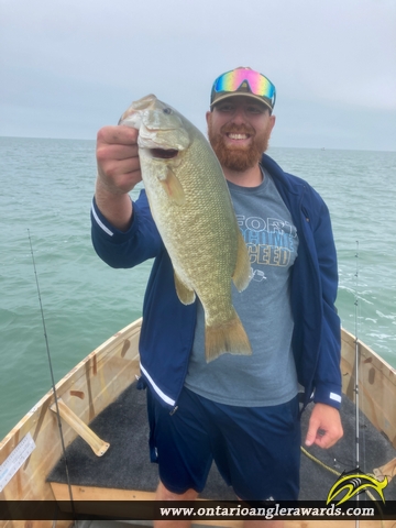 18" Smallmouth Bass caught on Lake St. Clair