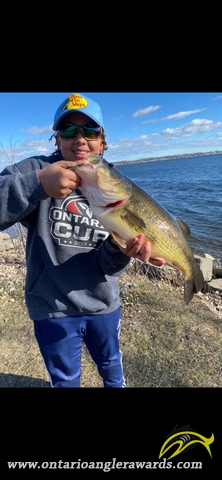 22" Largemouth Bass caught on Bay of Quinte 