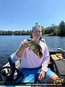 12" Rock Bass caught on Dean Lake